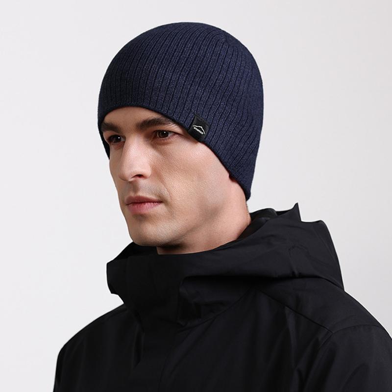 Autumn Winter Thin Knitted Hat Outdoor Men's Warm Pullover Cap Big Head Pullover Cap