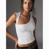 Summer  Hollow Irregular Neck Y2K Tank Tops Women Open Back Sexy Crop Tops T-shirt Casual Slim Fit Tanks Top For Women 30598