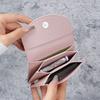 Korean Ins Style Short Small Card Holder  Portable  Compact  Solid Color  Simple Girl  New Pu Leather Id Coin Purse