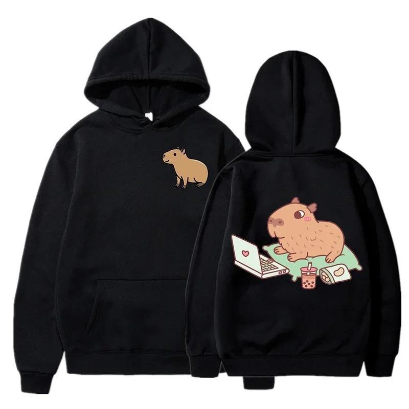 Capybara Fashion Hoodie Women Men Harajuku Autumn Winter Fleece Streetwear Pullovers Capibar