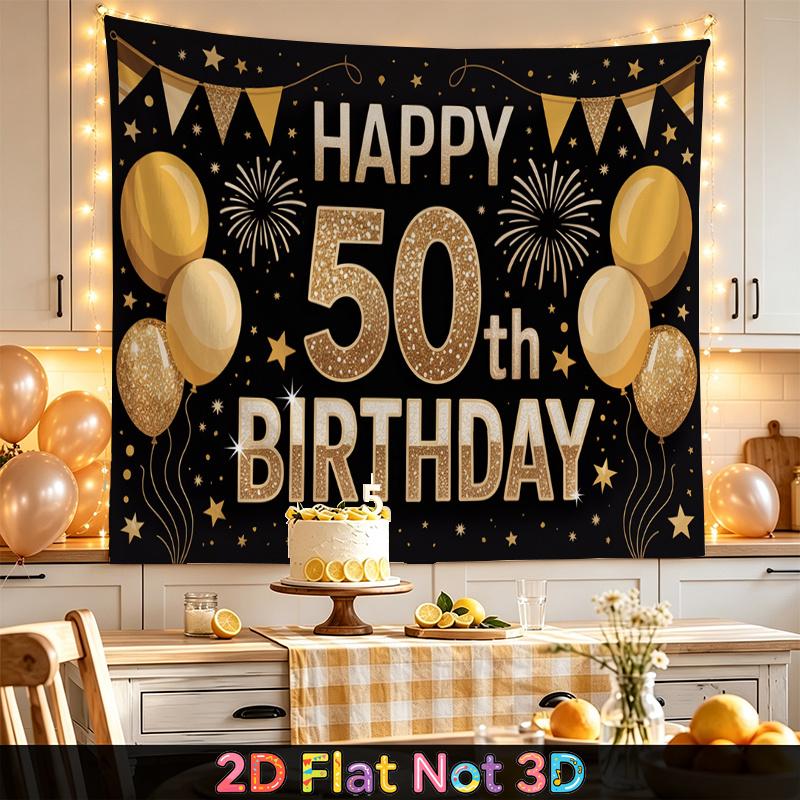 Party Backdrop Birthday 50Th Photo Booth Background Front Door Decor