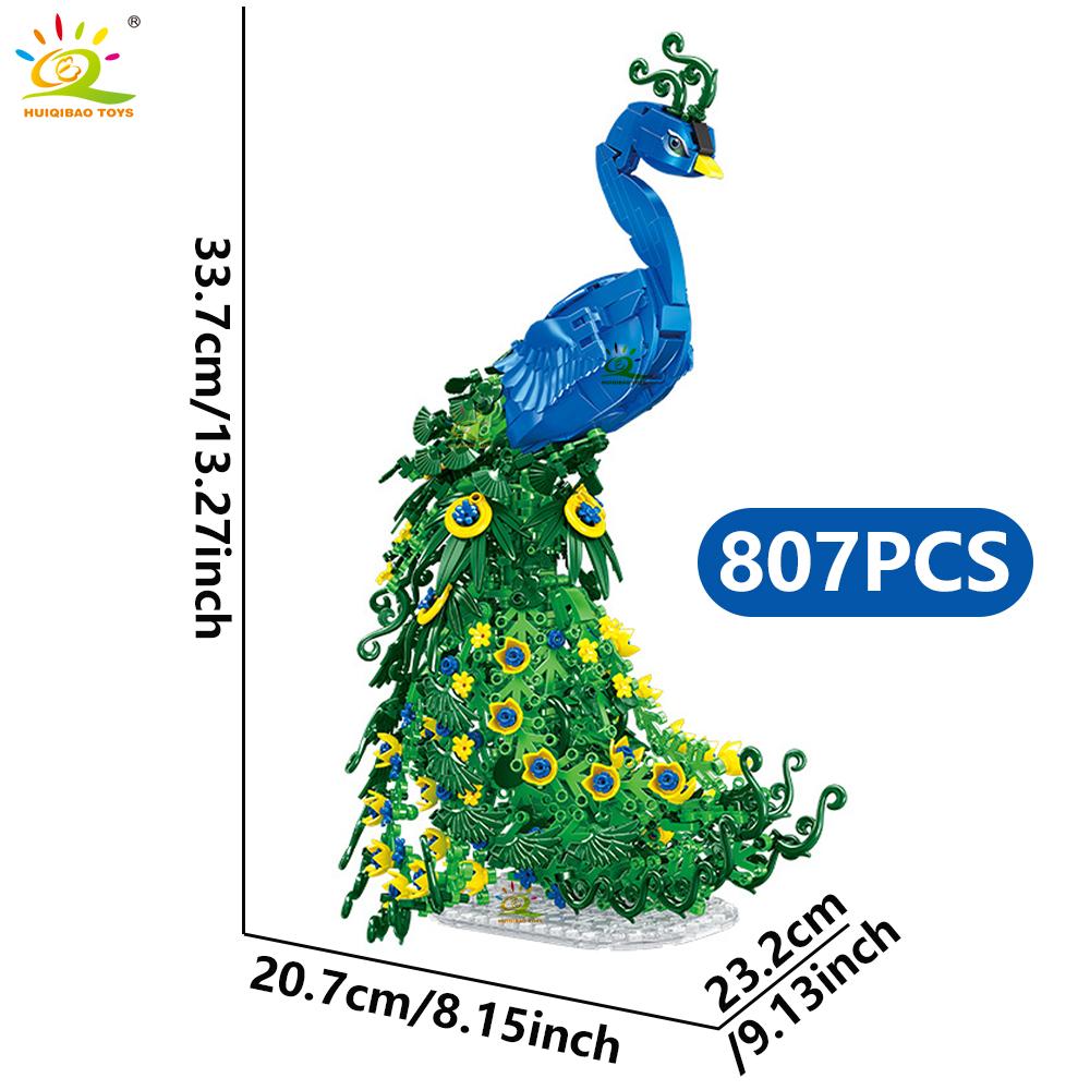 MOC Павлин Животное Модель Строительный Блок Птица Кирпичи Сборка Конструктор Для Детей Ребенка DIY Домашний Настольный Декор