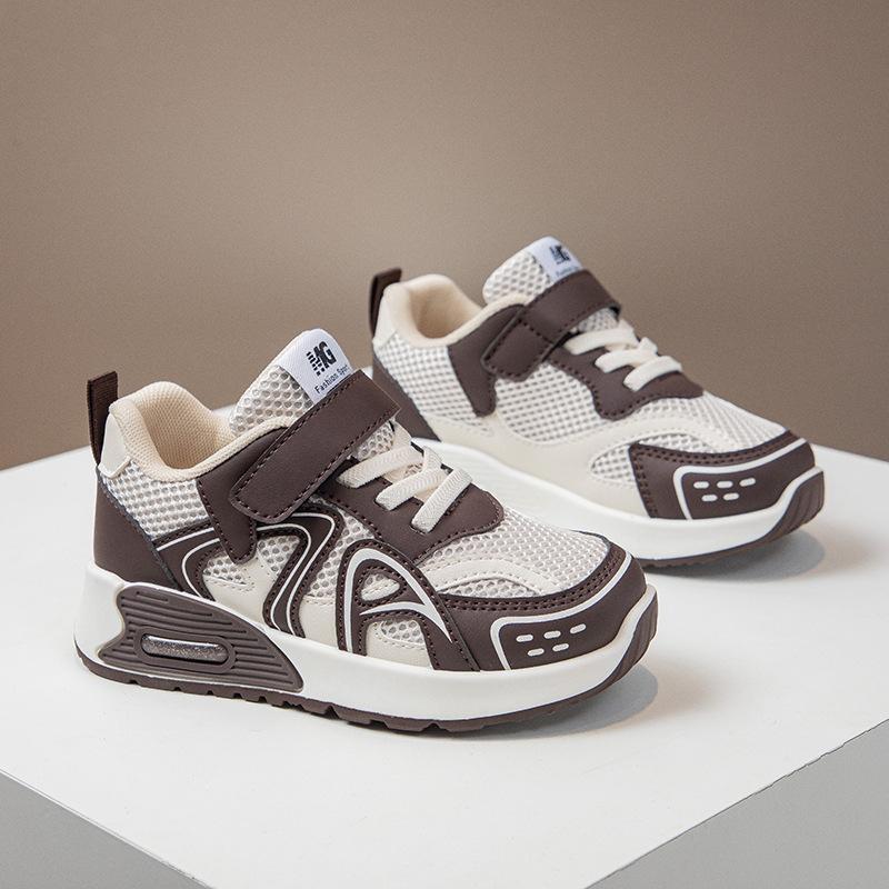Children's Sports Shoes 2025 Autumn New Mesh Breathable Fashion Versatile Soft Sole Non-slip Medium and Older Children's Casual Shoes
