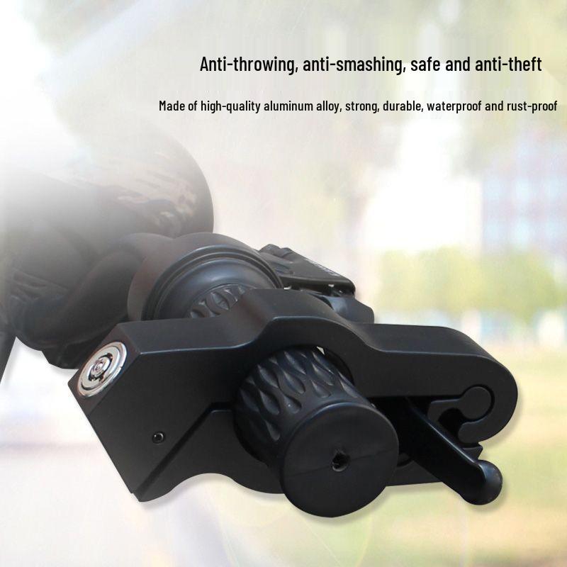 Anti-Theft Motorcycle Brake & Throttle Lock with Alarm