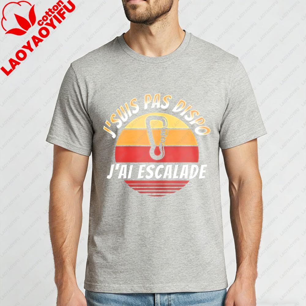 Climbing Hook Sunset Design I Am Not Available I Am Climbing Unisex Cotton TShirt Outdoor Adventure Summer Casual Wear S