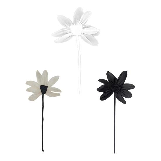 Stoff Lotus Applikation Lotusblumen Dekoration mit langem Band Aufnäher Blumen Verzierung