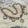 Aquamarine rough necklace electroformed copper necklace real gemstone jewelry adjustable chain necklace handmade necklace anniversary gifts