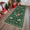 Christmas Runner Rug Non-Slip Winter Holiday Festive Floor Mat Soft Christmas Tree Santa Claus Carpet for Indoor Bedroom Dining