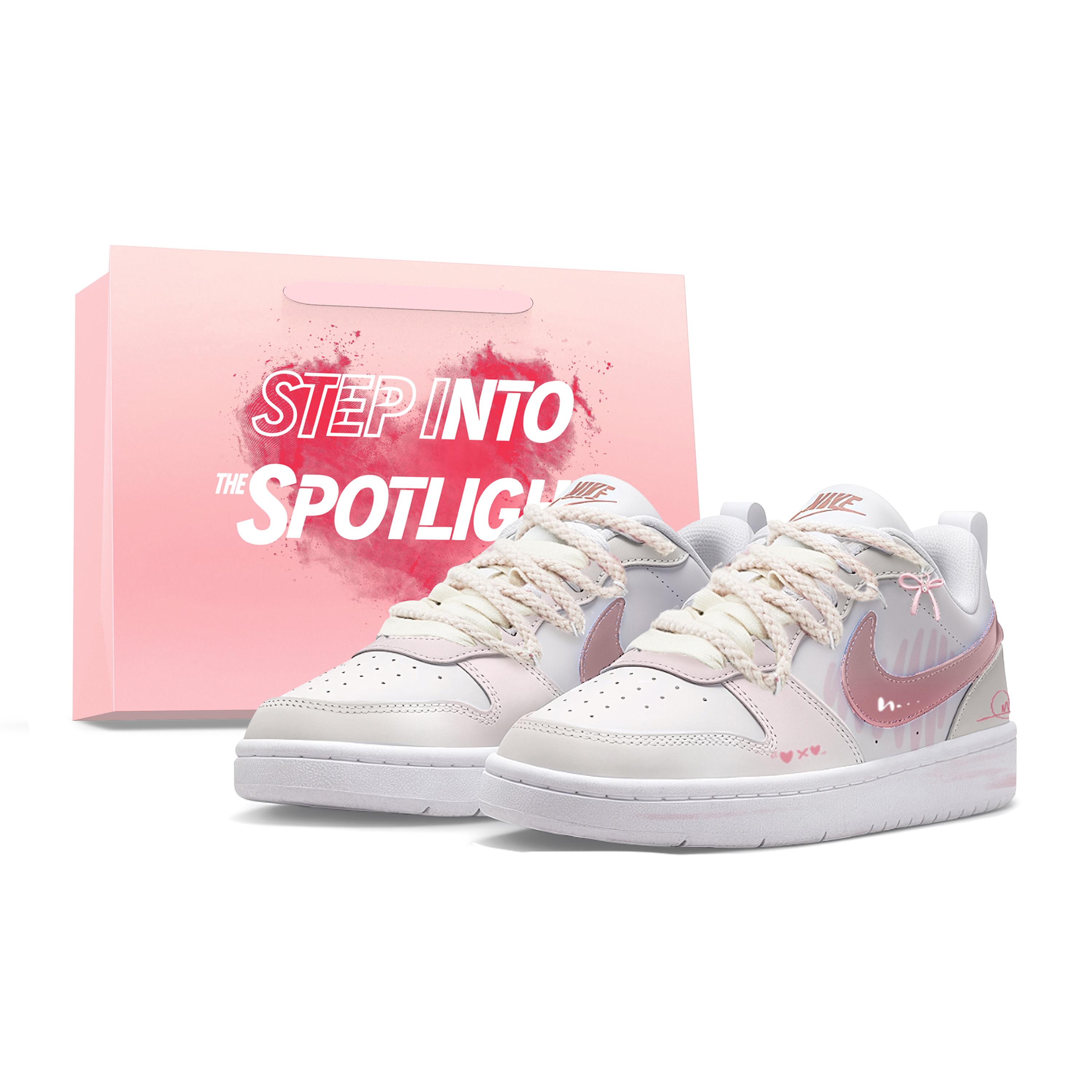 

Nike Court Borough Abrasion Resistant Low top Skateboard Shoes Unisex Pink White BQ5448-100(Team162-CTSBOX) 37.5