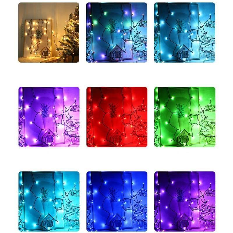 Christmas Led Garland Fairy Light Outdoor Solar Powered String Lights Mode 8