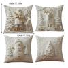 Christmas Cushion Covers Set Of 4 3d Visual Effect Soft White Christmas Throw Pillow Covers Snowman Night Pillowcase Silk