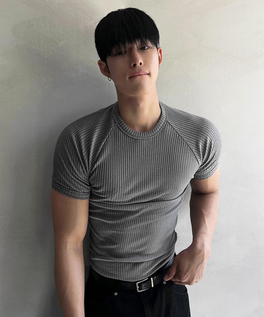 Siaosiko Muscle Fit Round Short Sleeve Knit