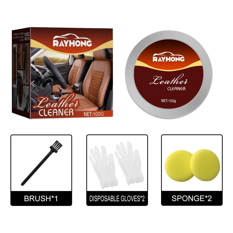 Deep Nourishment Leather Paste with Sponge for Car Seats Care Polishing and Restoration Cream for Furniture Sofa