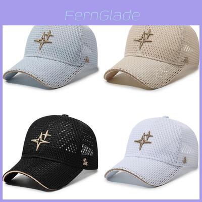 Baseball Cap Men Breathable Mesh Embroidered Star Sun Hat For Outdoor Casual Sun Protection