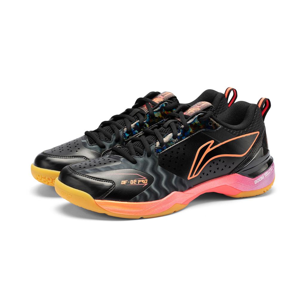 Li Ning Sports Comfortable Shock Absorbing Wear Resistant Low Top Badminton Shoes Unisex Shoes Black AYZV001-3