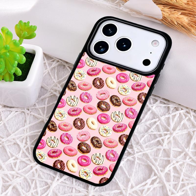 Candy Creamy Pink Donut Sprinkles Phone Case for iPhone 17 Air 16 15 11 12 14 13 Pro Max Shockproof Cover