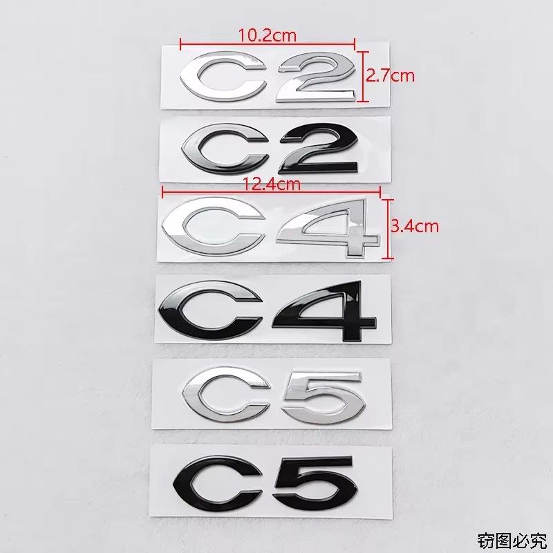 ABX2 C2 C4 C5 Logo ABS 3D Autocollant Emblème de Coffre Arrière de Voiture Styling pour Emblème de Marque Citroen Décalcomanies de Carrosserie Automobile Accessoires Modifiés pour Voiture