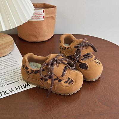 Sonbahar Modası Konfor Sneaker Kız Çocuk Leopar Desenli Trend Klasik Çocuk Spor Ayakkabı Çok Yönlü Basit Kız Ayakkabısı Trend Erkek Ayakkabısı