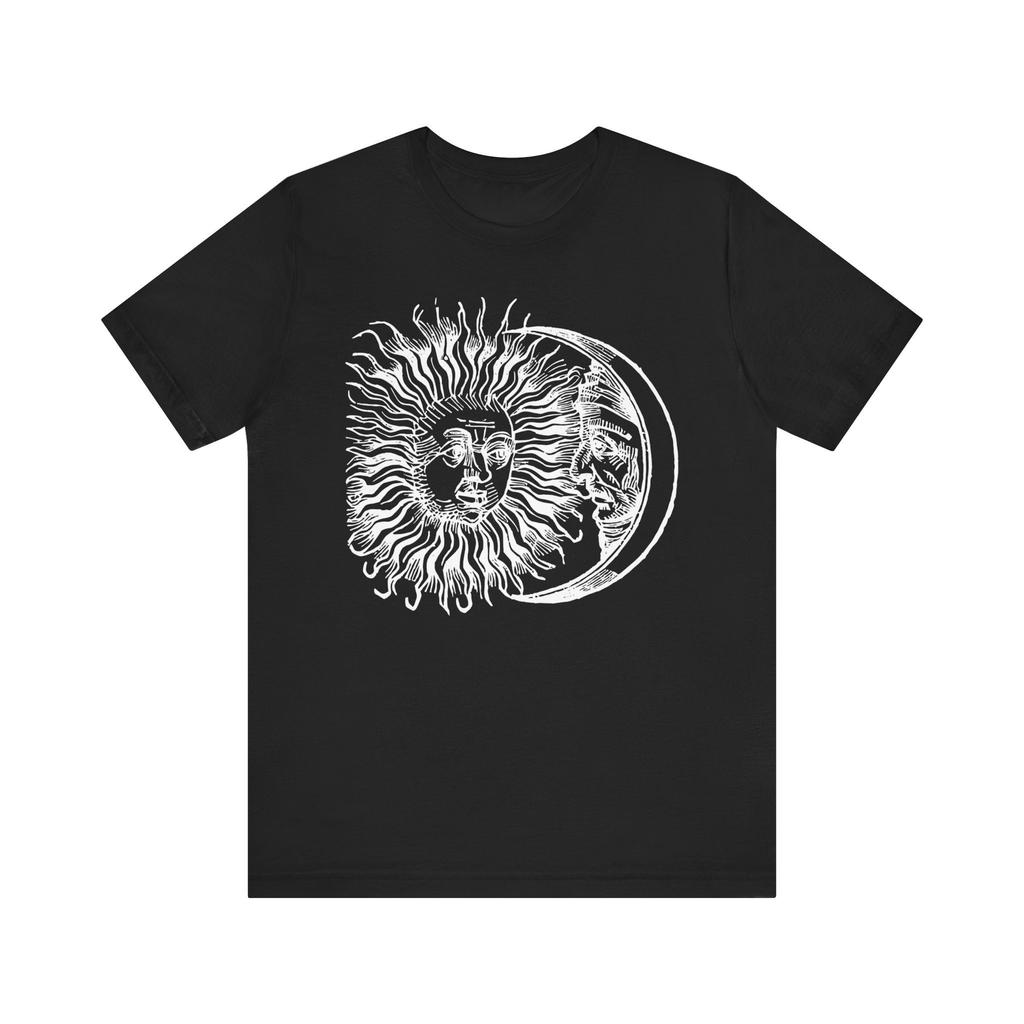 2025 Eclipse Vintage Art T-shirt Sun And Moon Occult Art Shirt Astrology Tshirt Lunar Horoscope Unisex Jersey Short Sleeve Tees