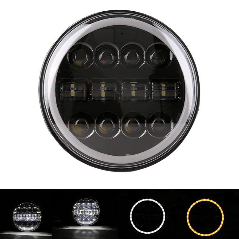 7 Inch Led Auto Headlight Motorcycle LED Headlight DRL Angel Eyes for Harley Honda Yamaha Urban Car H4 Headlamp