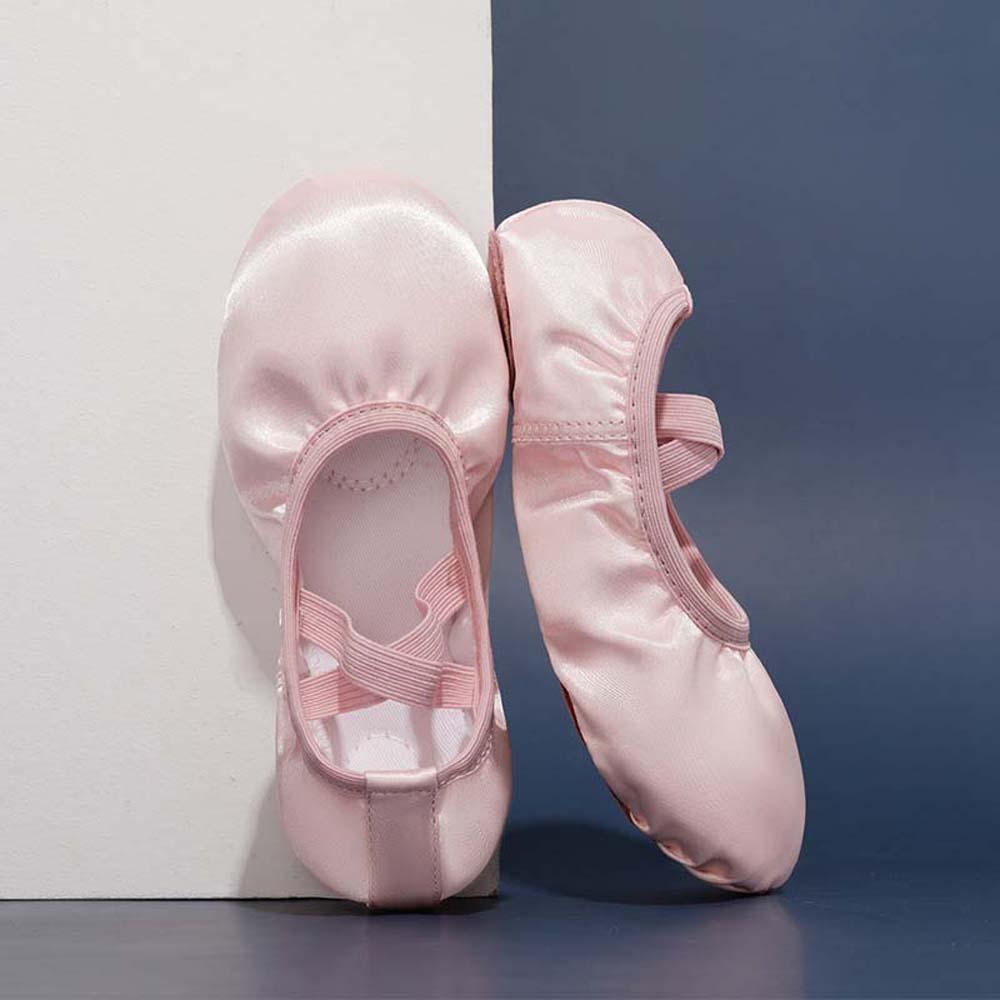 PU Leather Ballet Shoes for Girls Flat Sole Stain Dance Slippers Soft Pointe Shoes  Women