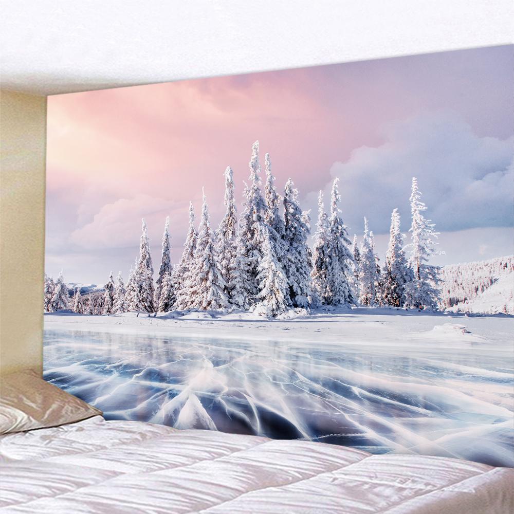 Forest Snow Christmas Tree Psychedelic Scene Home Decor Art Tapestry Bohemian Tarot Beautiful Room Wall