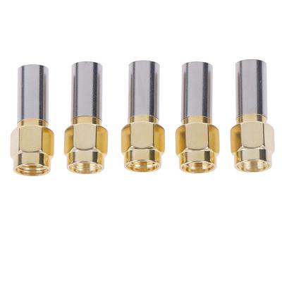 5Pcs Sma Male Plug Rf Coaxial Connector Crimp For Rg58 Rg142 Rg400 Lmr195
