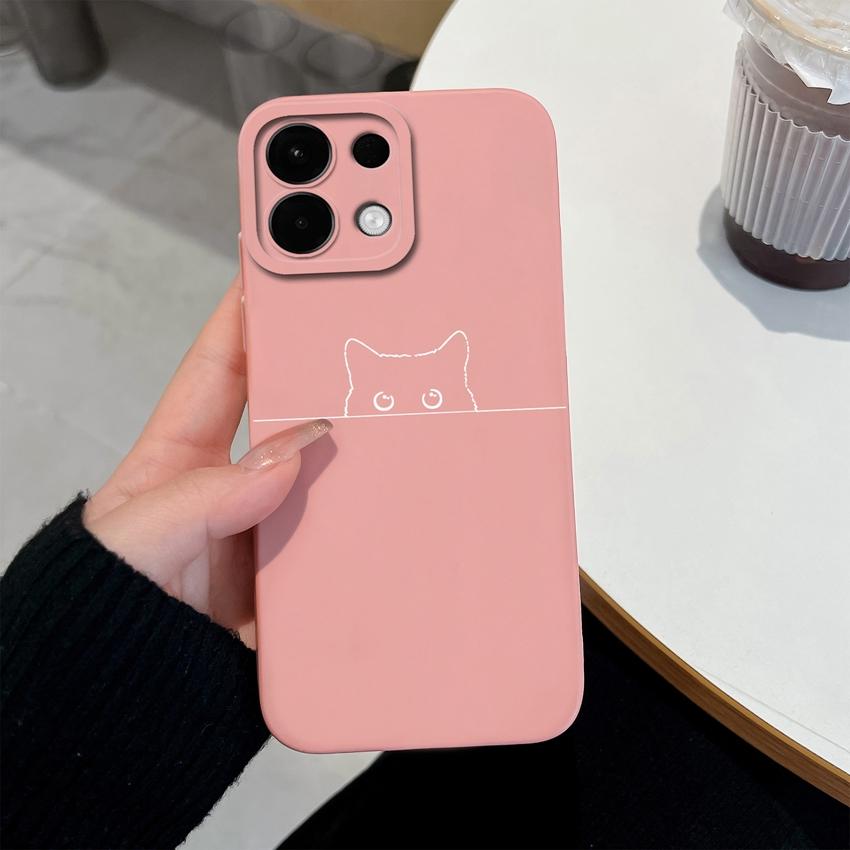 For Oppo K13 Realme 5 6 7 10 8 9 Pro Plus A5X A5 Phone Cases Candy Color Cute Cat Patterns Liquid Silicone Upgraded Shockproof Housing For Oppo Covers
