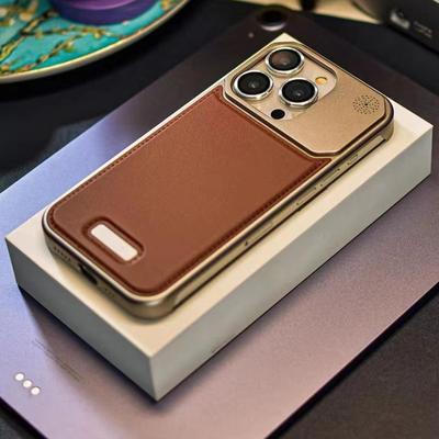 Luxury Leather Metal Phone Case For iPhone 16 15 14 13 Pro Max Shell For Magsafe Magnetic Wireless Charging Aluminum Alloy Cover