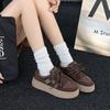 Leather Platform Women's Spring New Retro Lace-up Board Shoes Increase Height and Versatility