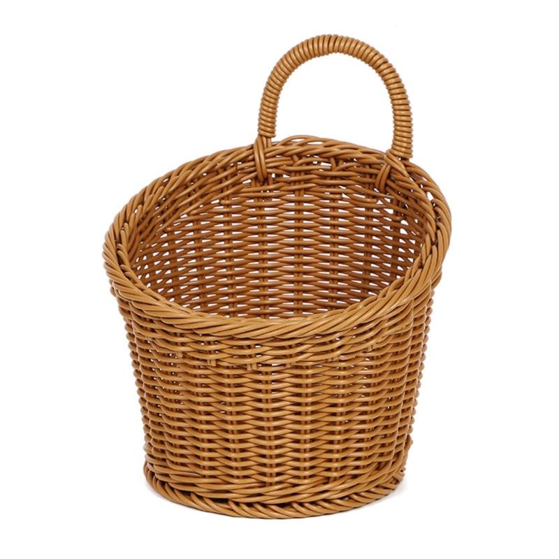 Vintage Wall Mounted Storage Basket Decorative Hanging Organizers For Homes With Sturdy PP Plastic Construction