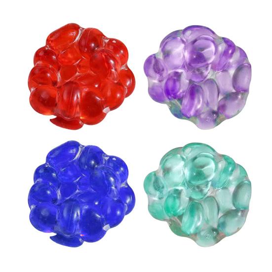 1/4Pcs Shapeable Bead Filled Stress Ball Anxiety Stress Relief Beaded Ball Squeeze Toy Portable Travel Soft TPR Textured Ball Sensory Fidget Toy