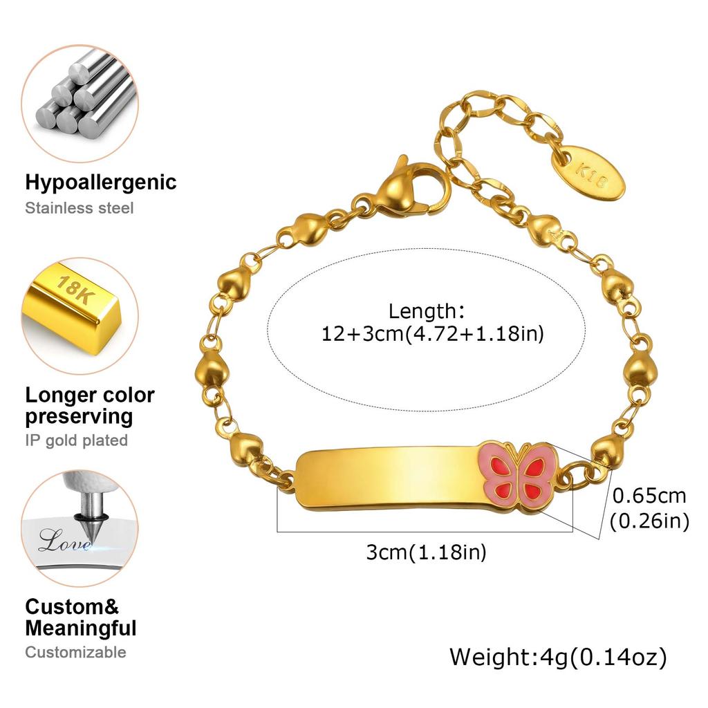 Engraving Custom Name Curved Cross Chain Bracelet for Baby Heart Chain Bracelets Stainless Steel Name Anniversary Jewelry Gift