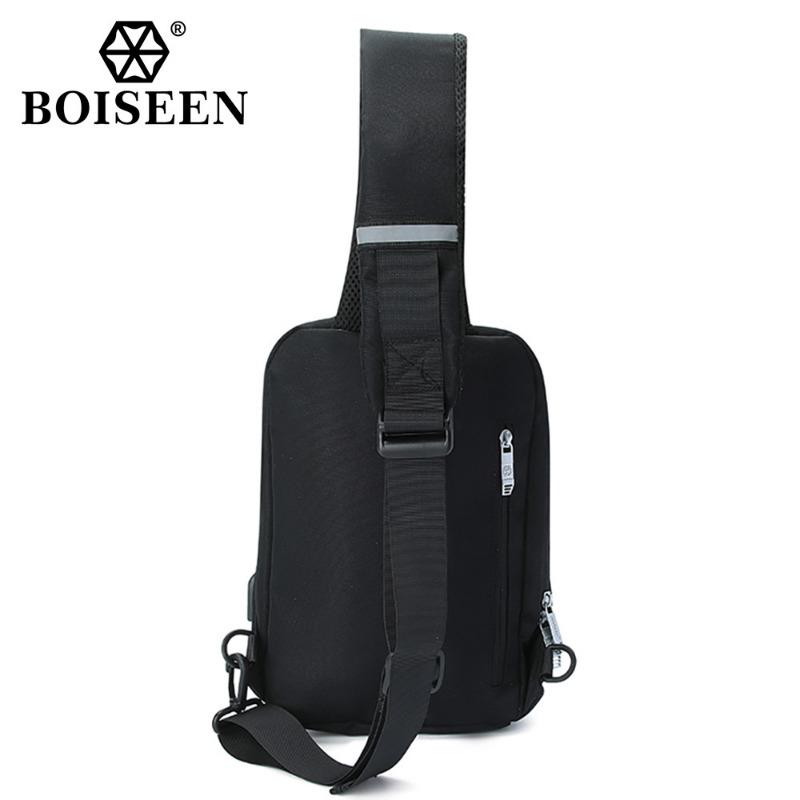 New men's breast bag business USB bag large capacity shoulder messenger bag casual outdoor men's bag