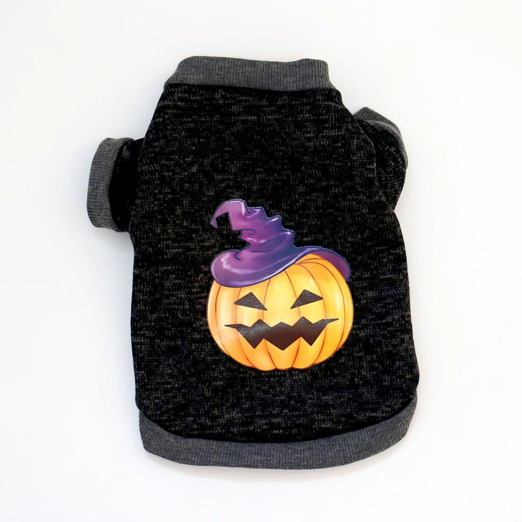 New  Dog Halloween Plush Sweater Costume, Pumpkin Model, Environment