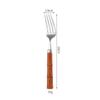 304 Stainless Steel Bamboo Joint Cutlery Set: Wood Handle Knife, Fork & Spoon - Stylish Western Dessert & Fruit Utensils