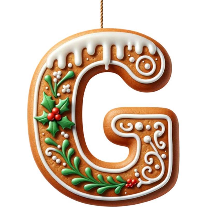 Acrylic A to Z Letters Ornaments, 26 Letter Creative Christmas Tree Decoration Pendant, Hanging 2D Flat Alphabet Letters Decor