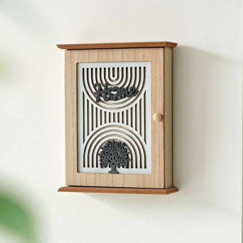 Ρετρό στυλ, θήκη κλειδιών τοίχου, φορητές οργανωτές εισόδου από μηχανικό ξύλο