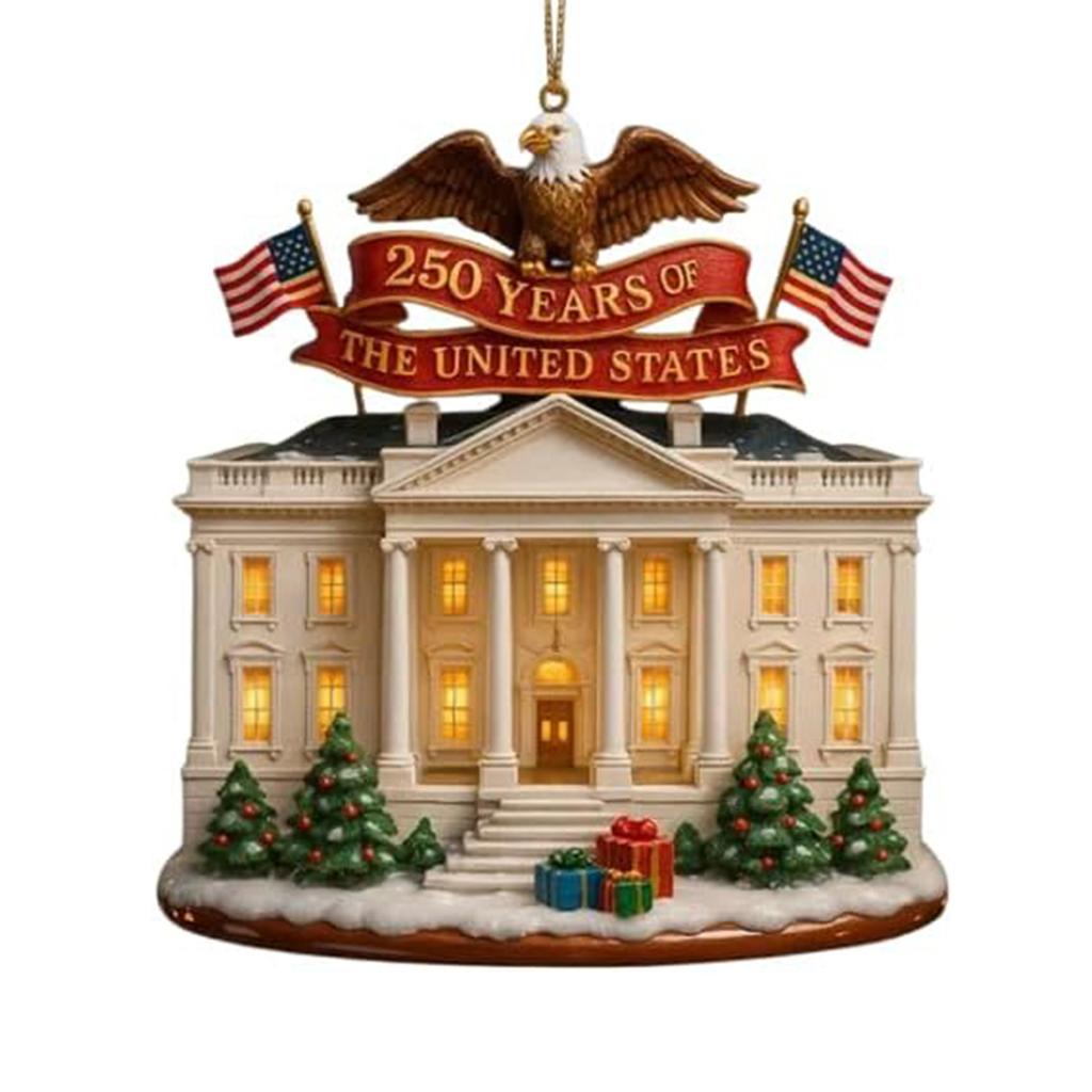 2D US 250th Anniversary Ornament, Patriotic American Bicentennial Decor For Christmas Tree Or Year-Round Display, Collectible Keepsake Gift
