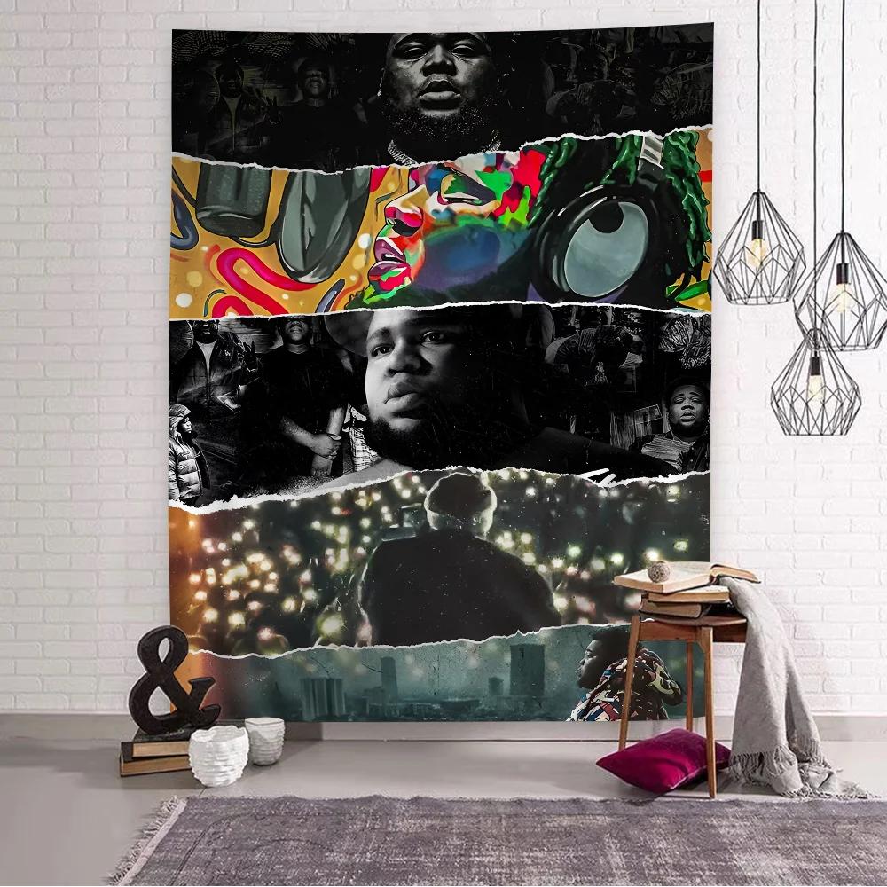 Rod Wave Singer Anime Chart Tapestry Bohemian Wall Tapestries Mandala Wall Art Decor