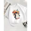Summer Children's T-shirt Loose Comfortable Fashionable Simple Versatile Penguin Print Versatile Short Sleeved Top
