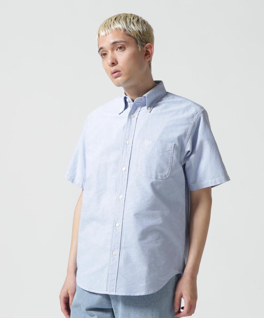 AVIREX DAILY BASIC OXFORD B.D S/S SHIRT men's 2XL 113 light blue 783-3923004