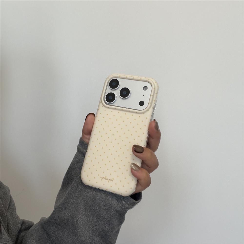 Korean Style Polka Dot Phone Case for Apple 17 Pro Max & 15 Pro Max - Soft IMD13/1