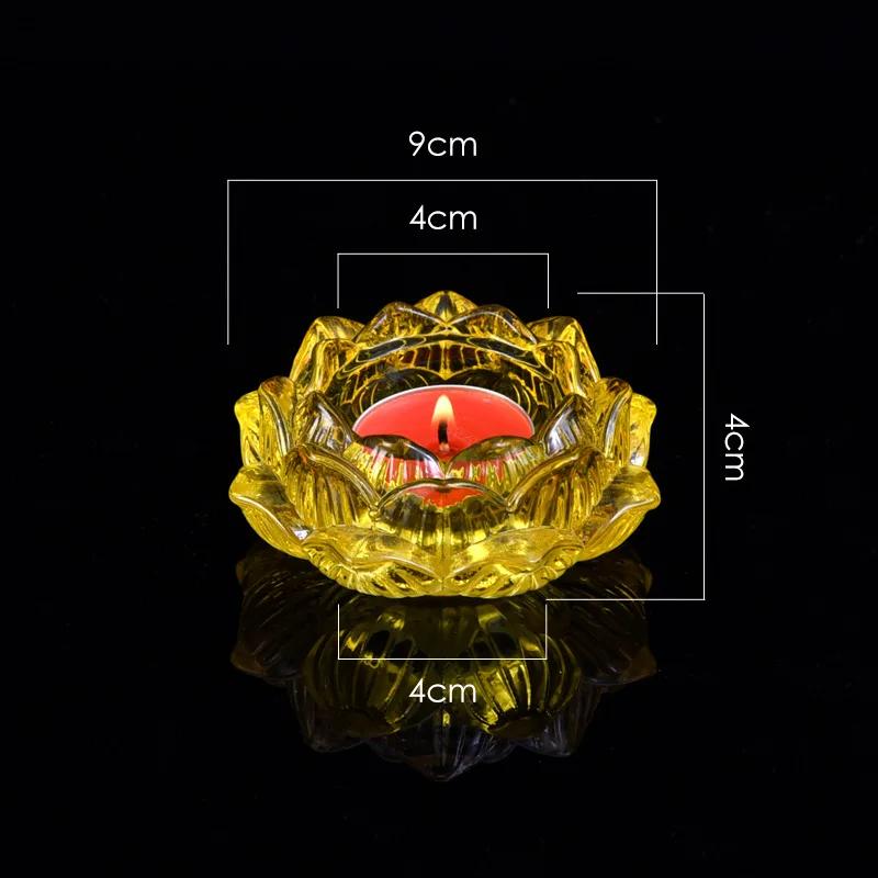 Lotus Shaped Candle Holder, Creative Articles of Worship In Front Buddha, Home, Living Room, Office Decoration, Seven Color, 1Pc