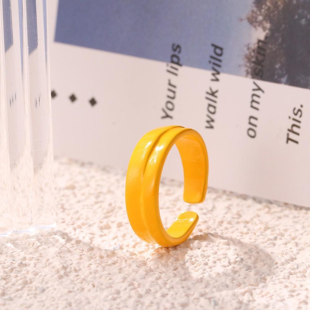 Dongdaemun design ring ring simple metal spray paint cold wind personalized opening ring