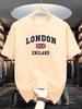 Unisexs Summer Cotton Fashionable Casual Loose Plus Size London England Printed Sports Round Neck Short Sleeved Tshirt Top