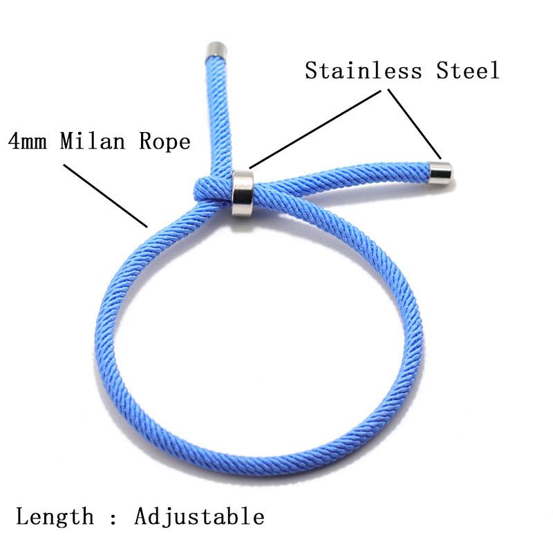 New Minimalist Rope Bracelet Men 100% Unfading Stainless Steel Braclet Adjustable Cord Chain Braslet Pulseira Homme Gift For Him