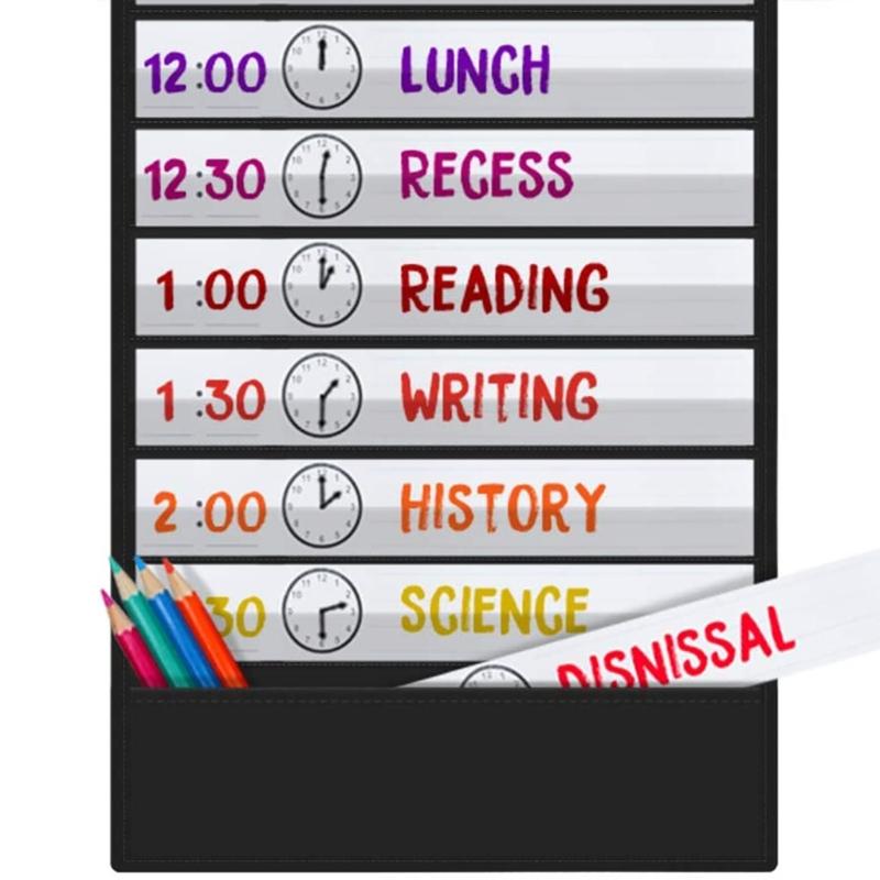 18-Taschen-Kalenderdiagramm Tägliches Aufgaben-Diagramm Klassenzimmer Monatskalender-Diagramm für Kindergarten-Klassenzimmerdekoration