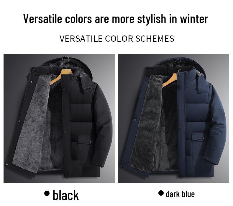 Dad's Winter Warm Plus Velvet Thick Cotton Jacket for Middle-Aged Men