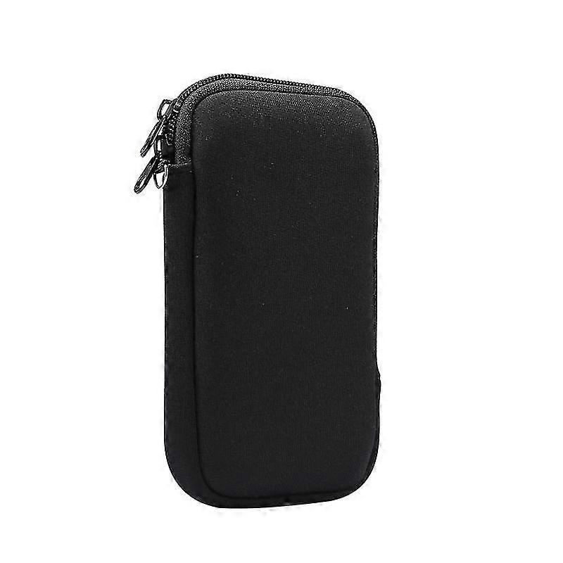 Housse de protection pour iPhone 12 / 12 Pro, élasticité universelle, fermeture éclair, étui de protection, sac de rangement avec lanière / Smartphones 6,1 pouces(noir)